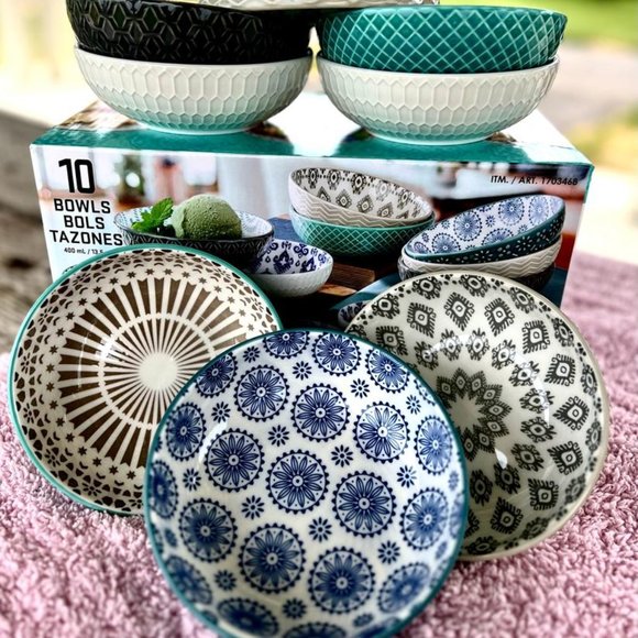 10 Pcs of Ceramic Bowl set for Salad,Snacks,Desserts Serving -400mL - Picture 4 of 8